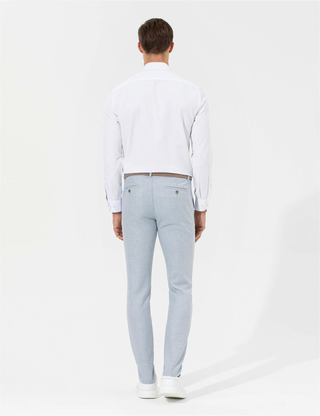 A__k Mavi Slim Fit Beli Lastikli Kanvas Pantolon - Pierre cardin фото 3