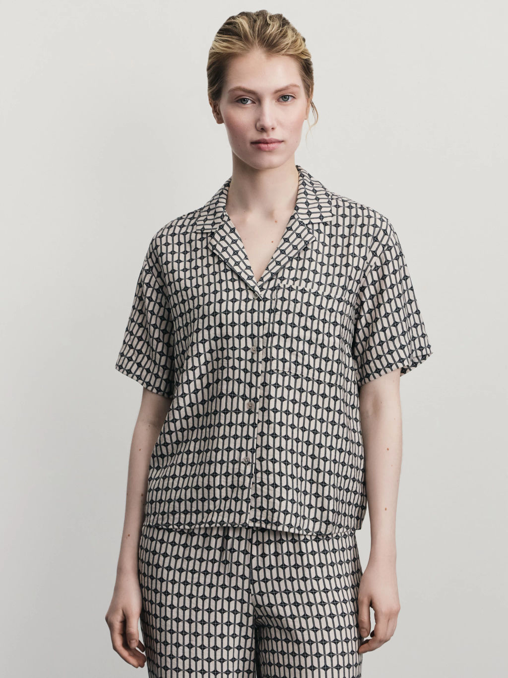 Рубашка из вискозы с принтом / Zarina  фото 3