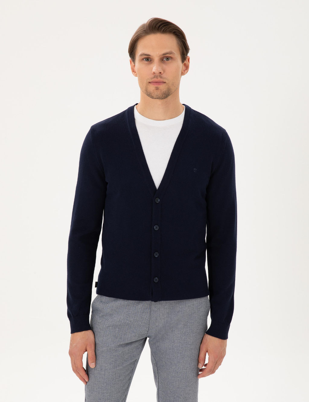 Lacivert Slim Fit Basic D__meli Triko H_rka