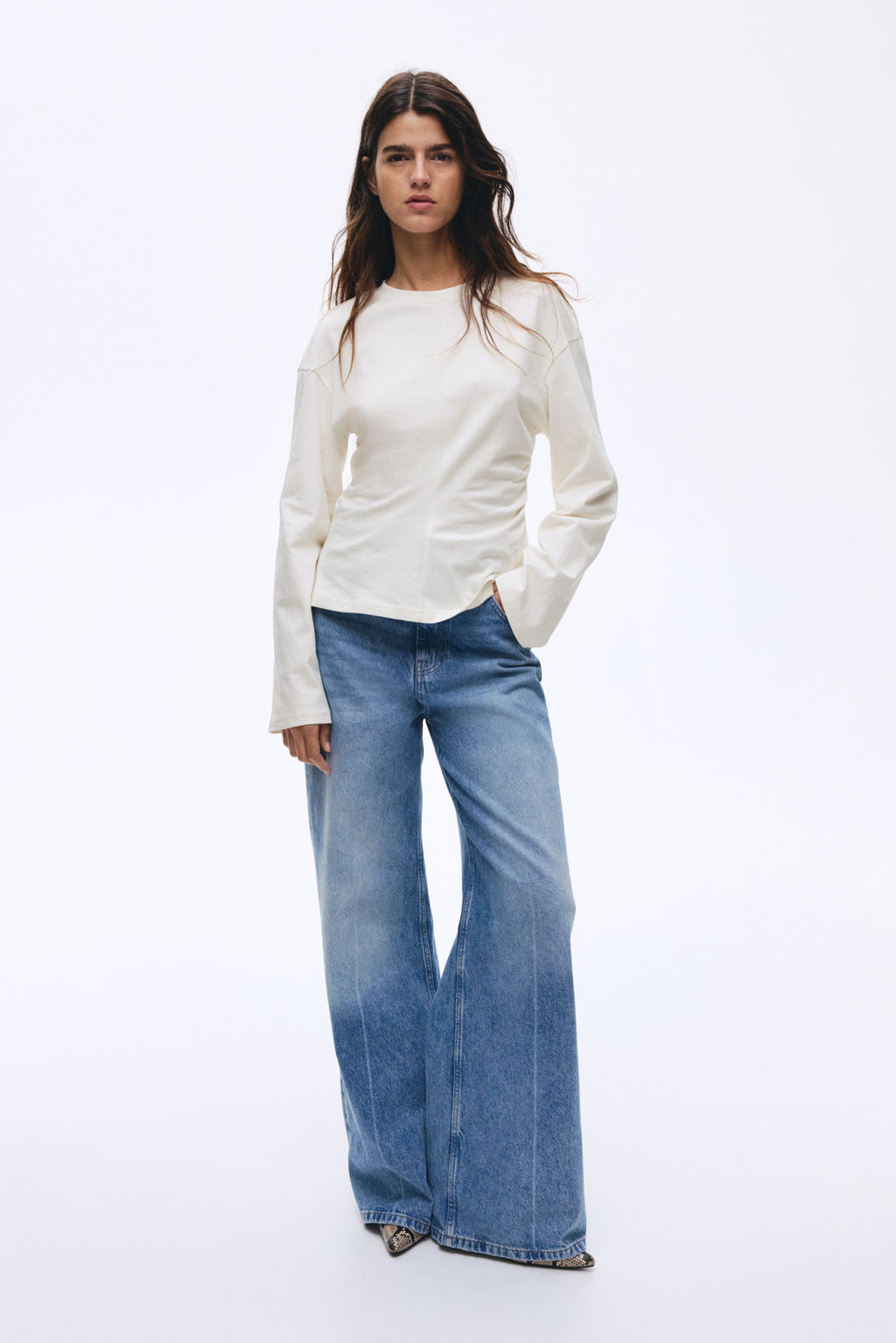 Top fruncido en punto de algod?n - H&m фото 3