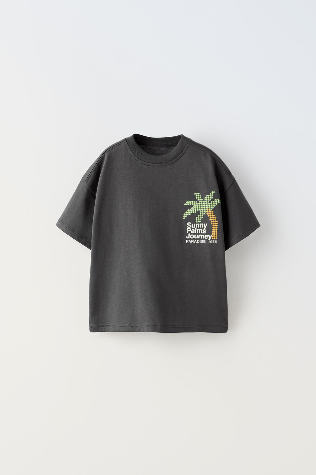 PALMIYE DESENLI KOLSUZ T-SHIRT