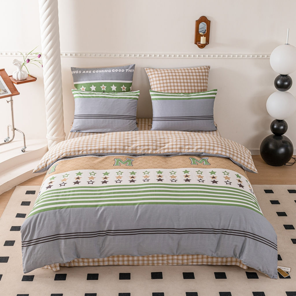 Комплект постельного белья Люкс Сатин 100% хлопок на резинке AR368 180*200*25;160*200*25;140*200*25 2 спальный 70-70 2 шт;50-70 2 шт