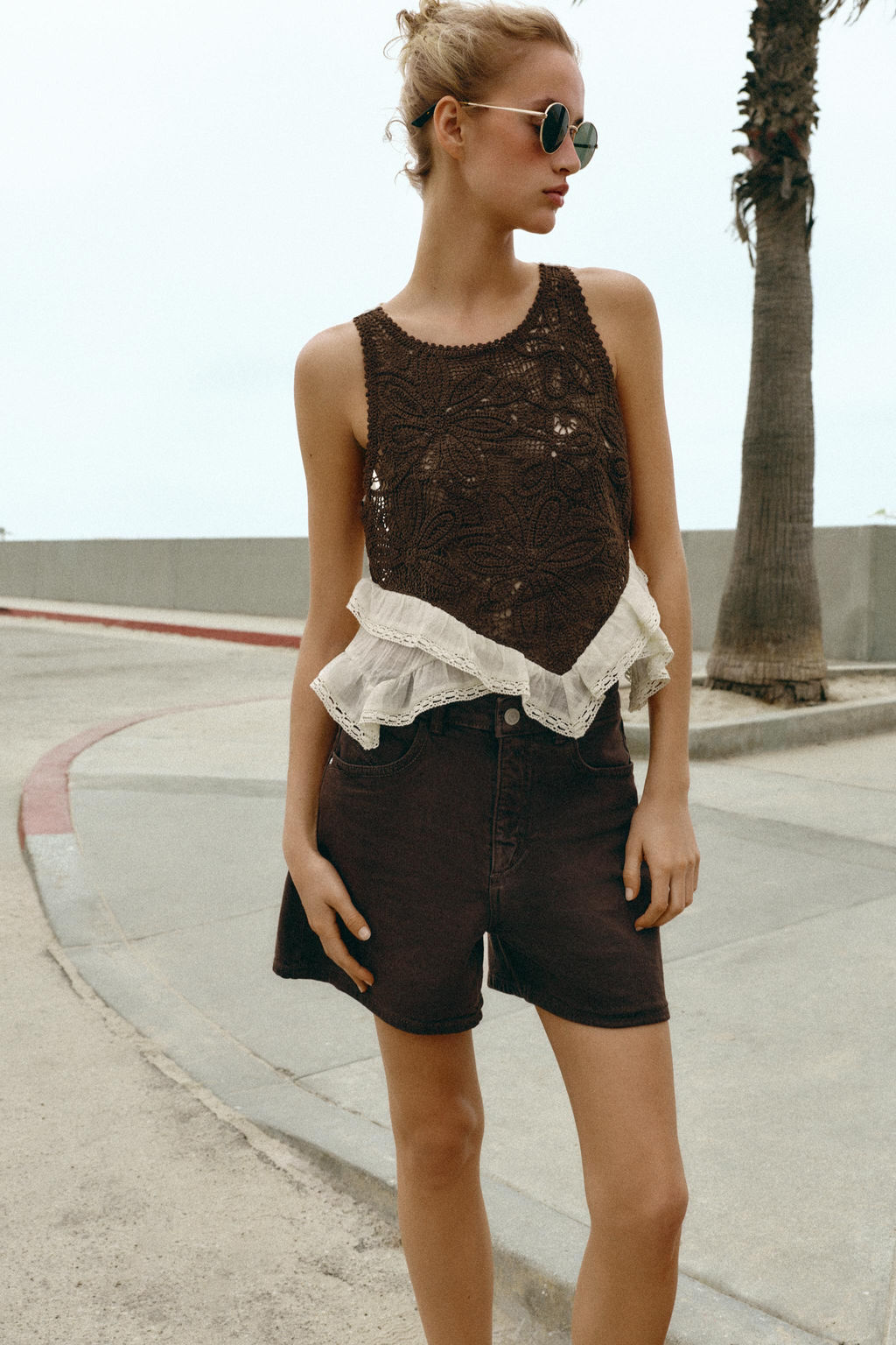 TOP COMBINADO CROCHET / Marr?n - Zara фото 2