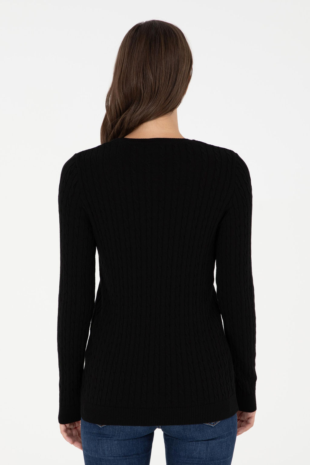 Женский черный базовый свитер с v-образным вырезом Неожиданная скидка в корзине - U.s. polo assn фото 5