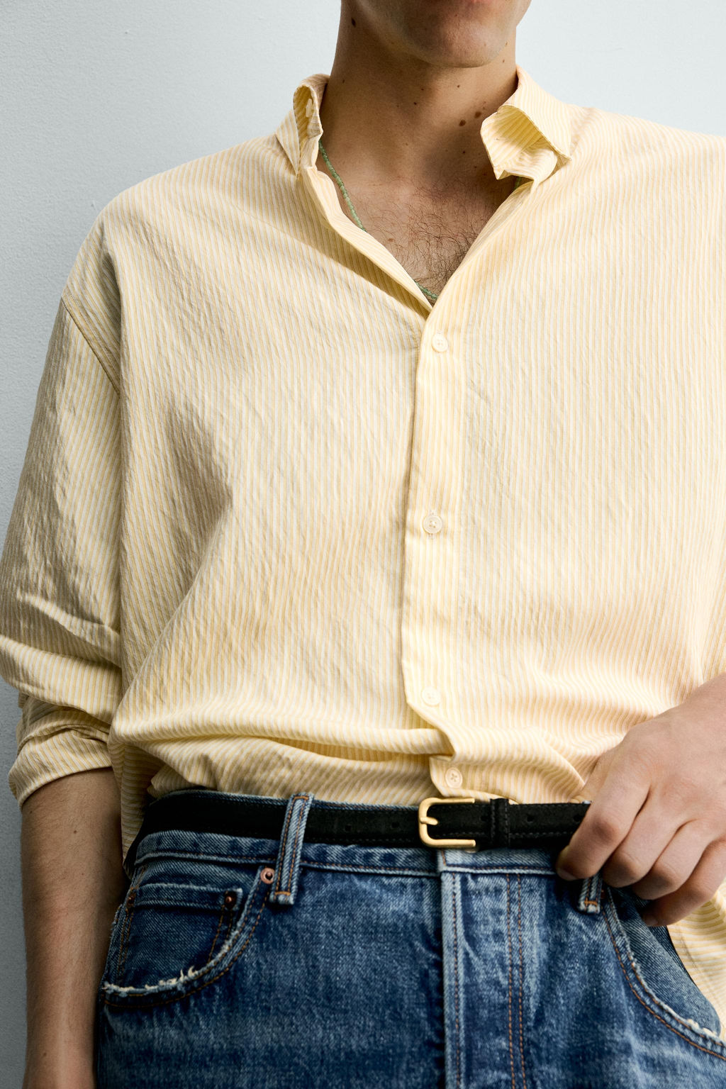 CAMISA FLUIDA RAYAS / Amarillo - Zara фото 6