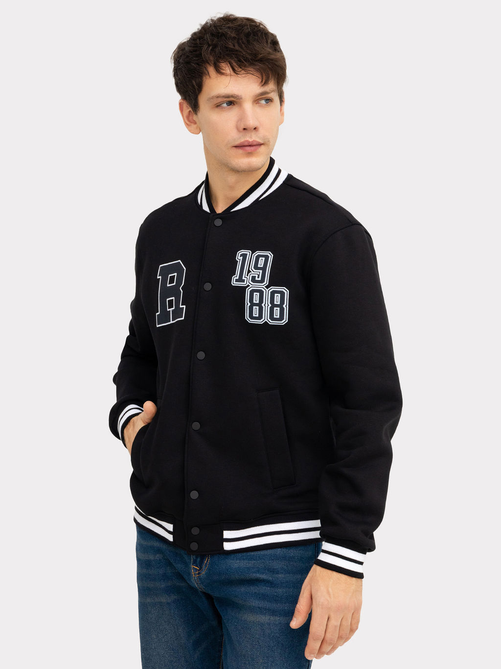 Толстовка мужская черная с печатью черный +печать 121173/1 - Mark formelle фото 3