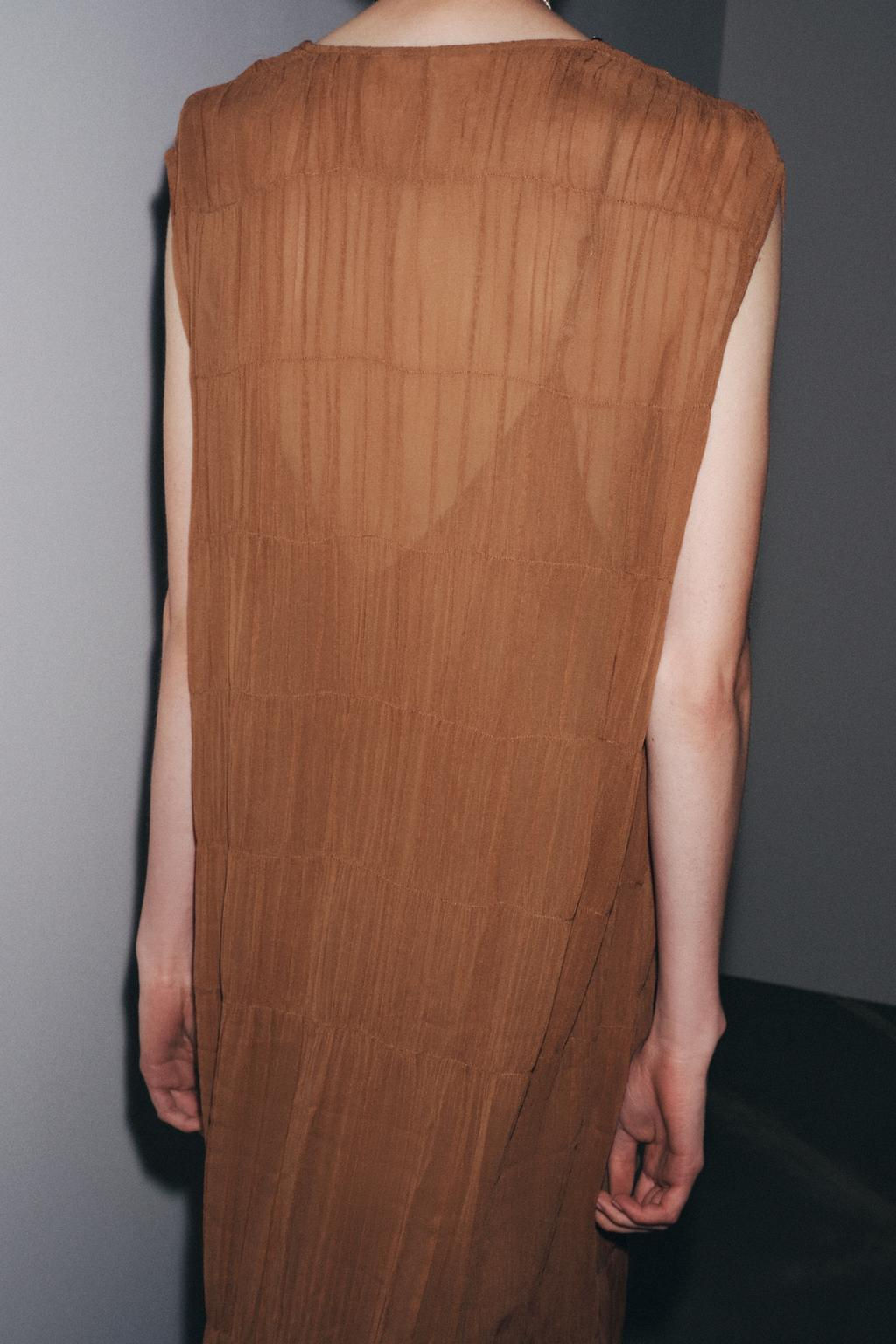 ZW COLLECTION GATHERED EMBROIDERED DRESS - Zara фото 3