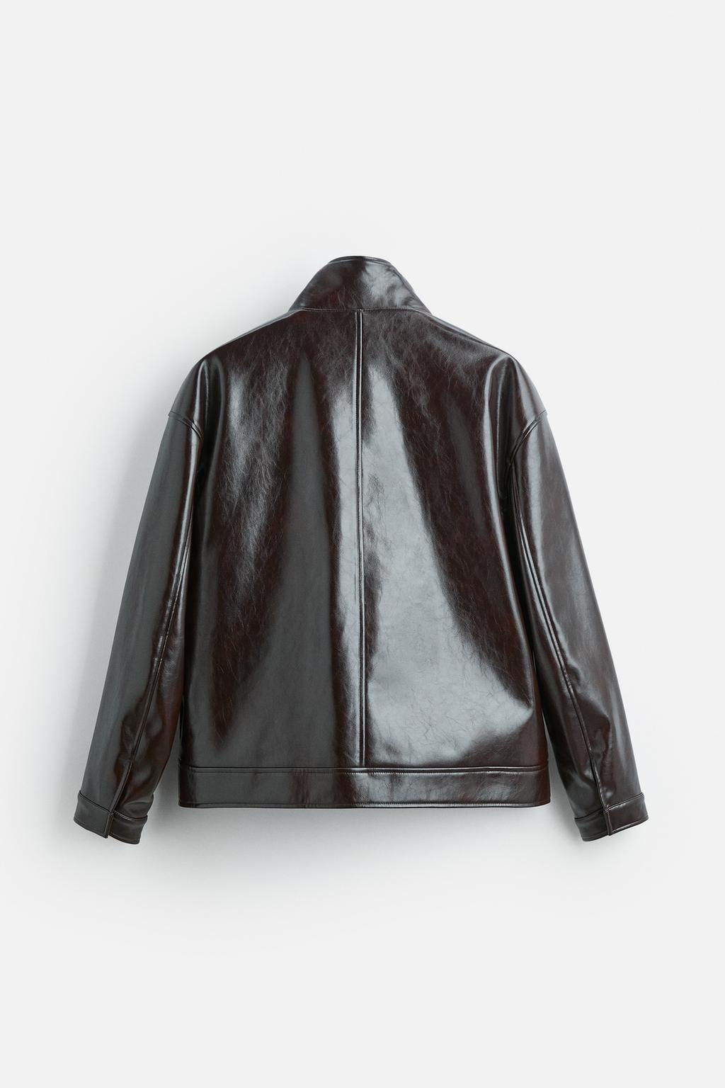 LEATHER EFFECT JACKET - Zara фото 7