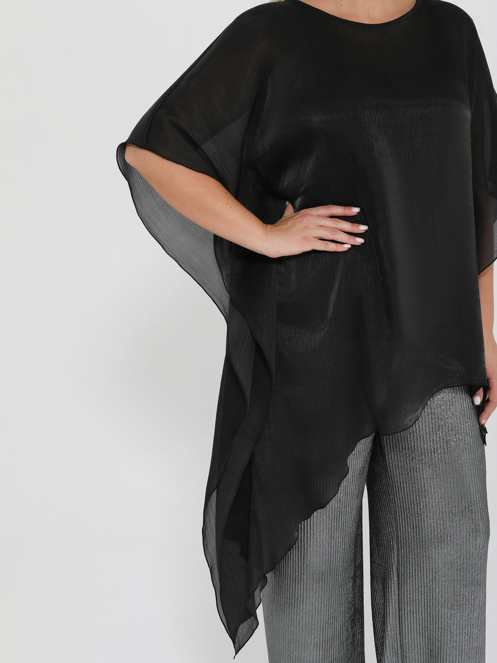Блузка-накидка 0447-1с черный