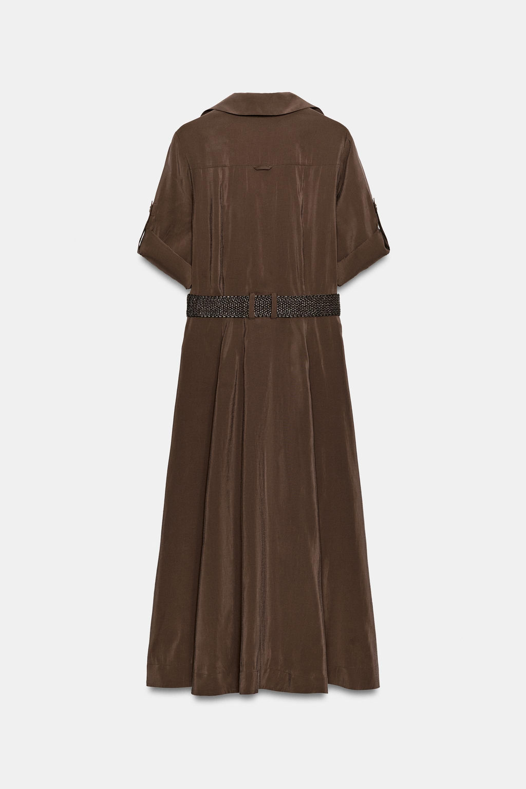 VESTIDO CAMISERO FLUIDO CINTUR?N / Marr?n - Zara фото 8