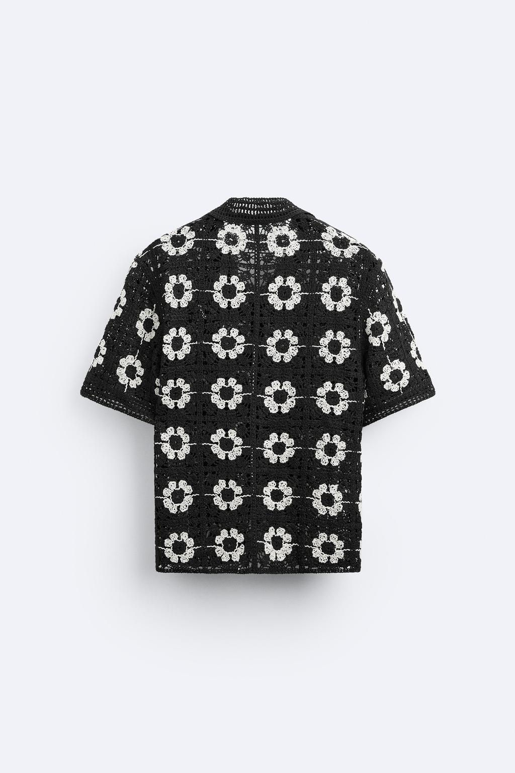 GEOMETRIC CROCHET SHIRT - Zara фото 7