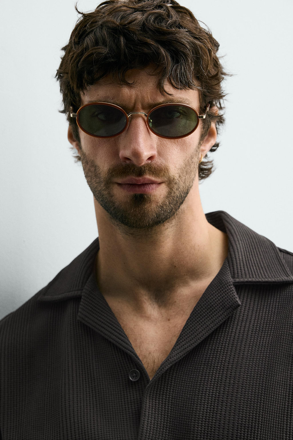 CAMISA REGULAR FIT ESTRUCTURA / Carb?n - Zara фото 5