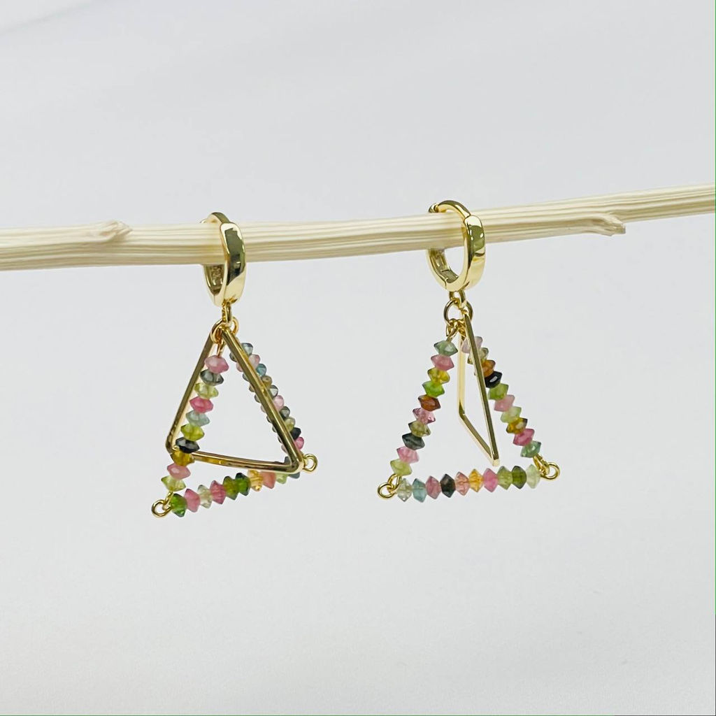 Серьги из Турмалина микс