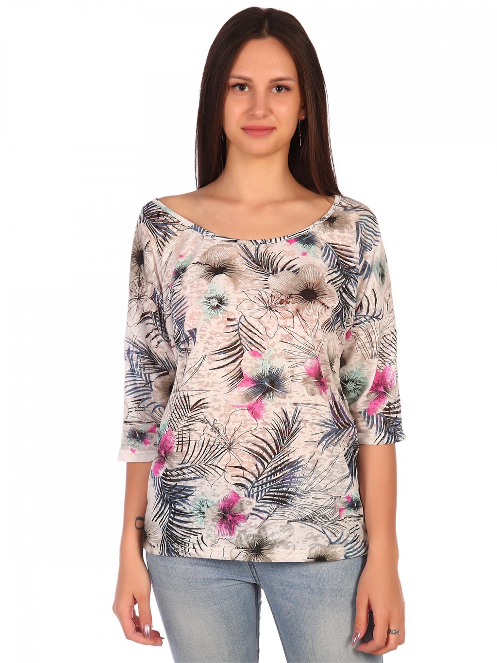 Б0758 Лонгслив женский деворе бежевый - АстраТекстиль фото 2