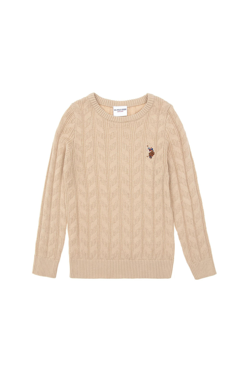 Базовый свитер песочного цвета для мальчика Неожиданная скидка в корзине - U.s. polo assn фото 2