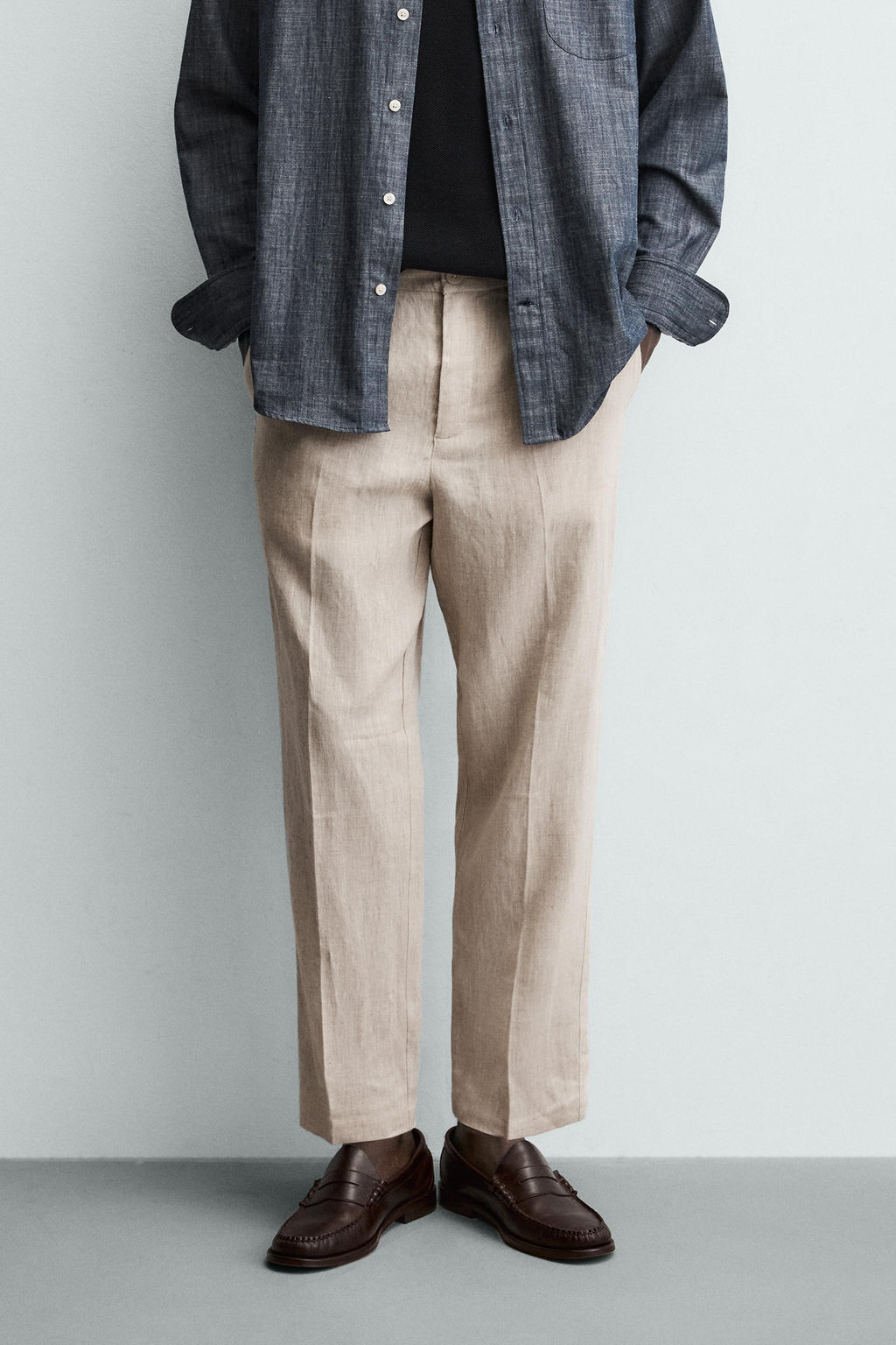 PANTAL?N 100% LINO / Beige claro - Zara фото 2