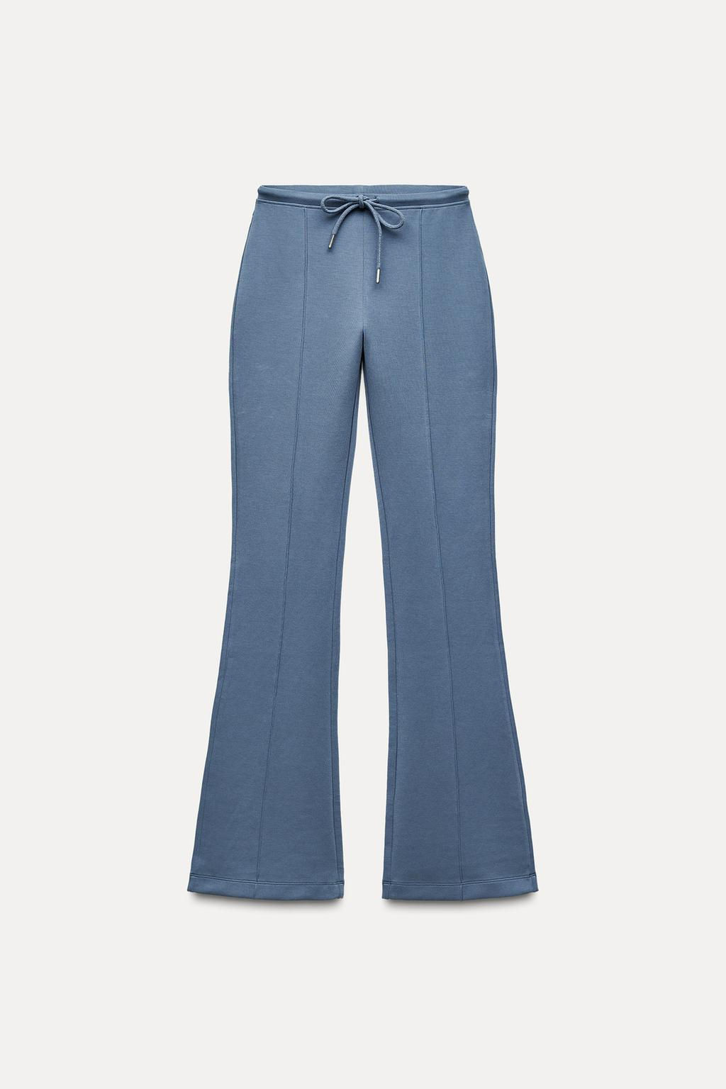 STITCHED INTERLOCK BELL BOTTOM TROUSERS - Zara фото 32