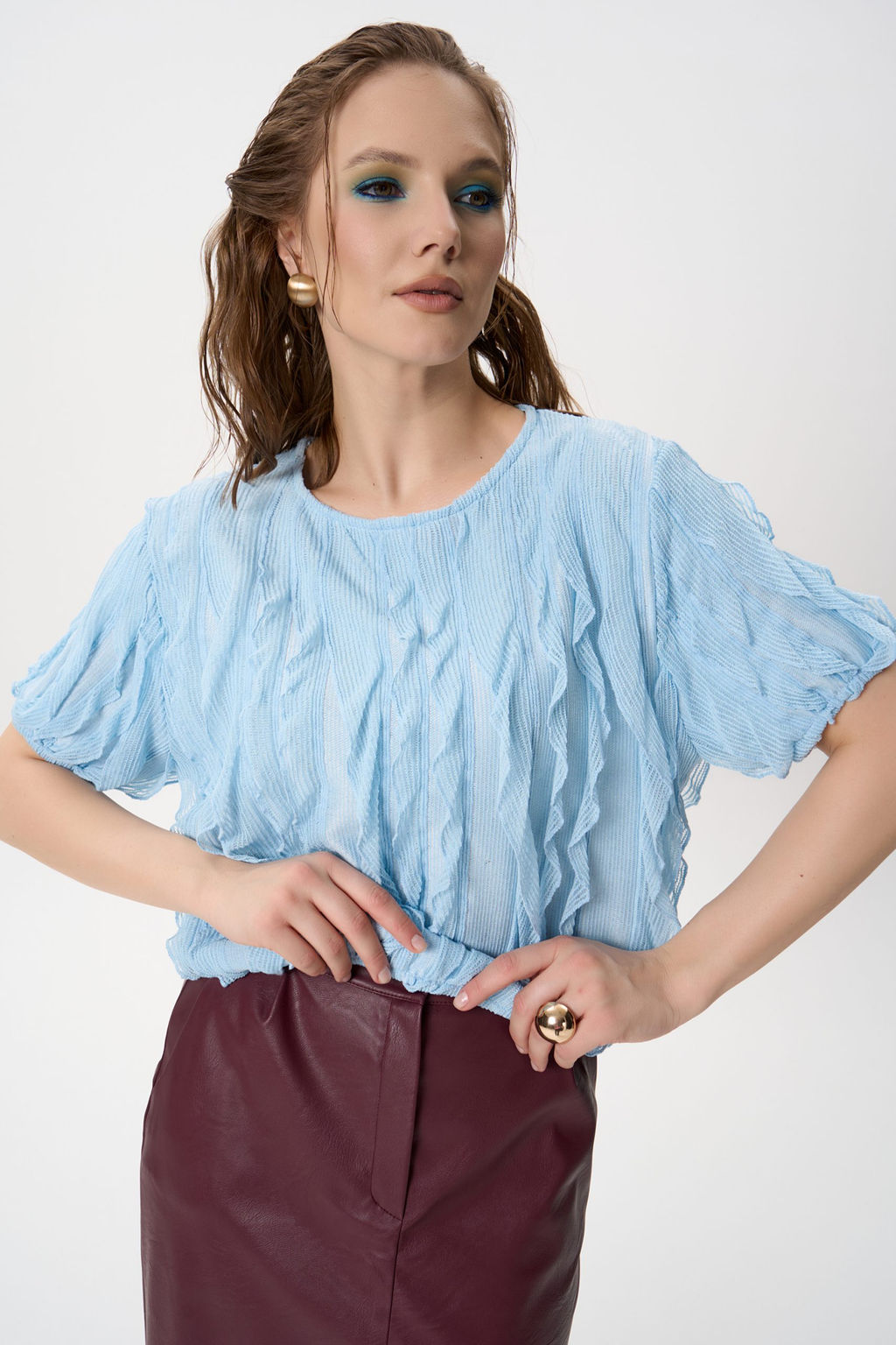 Блузка Лили (голубой) - Эльза фото 11