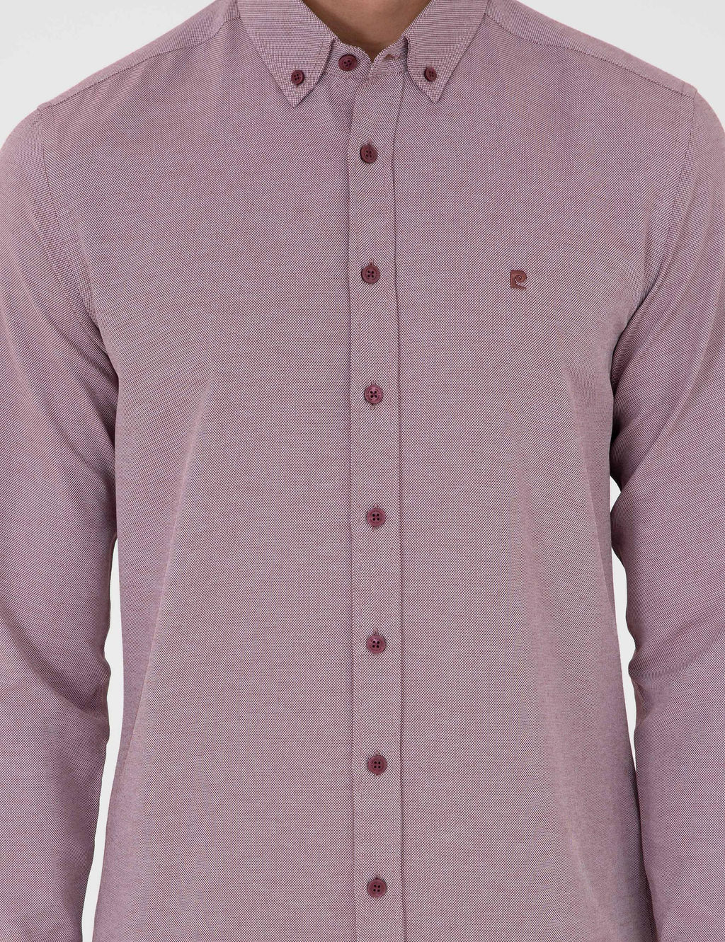 Bordo Slim Fit Uzun Kollu G_mlek