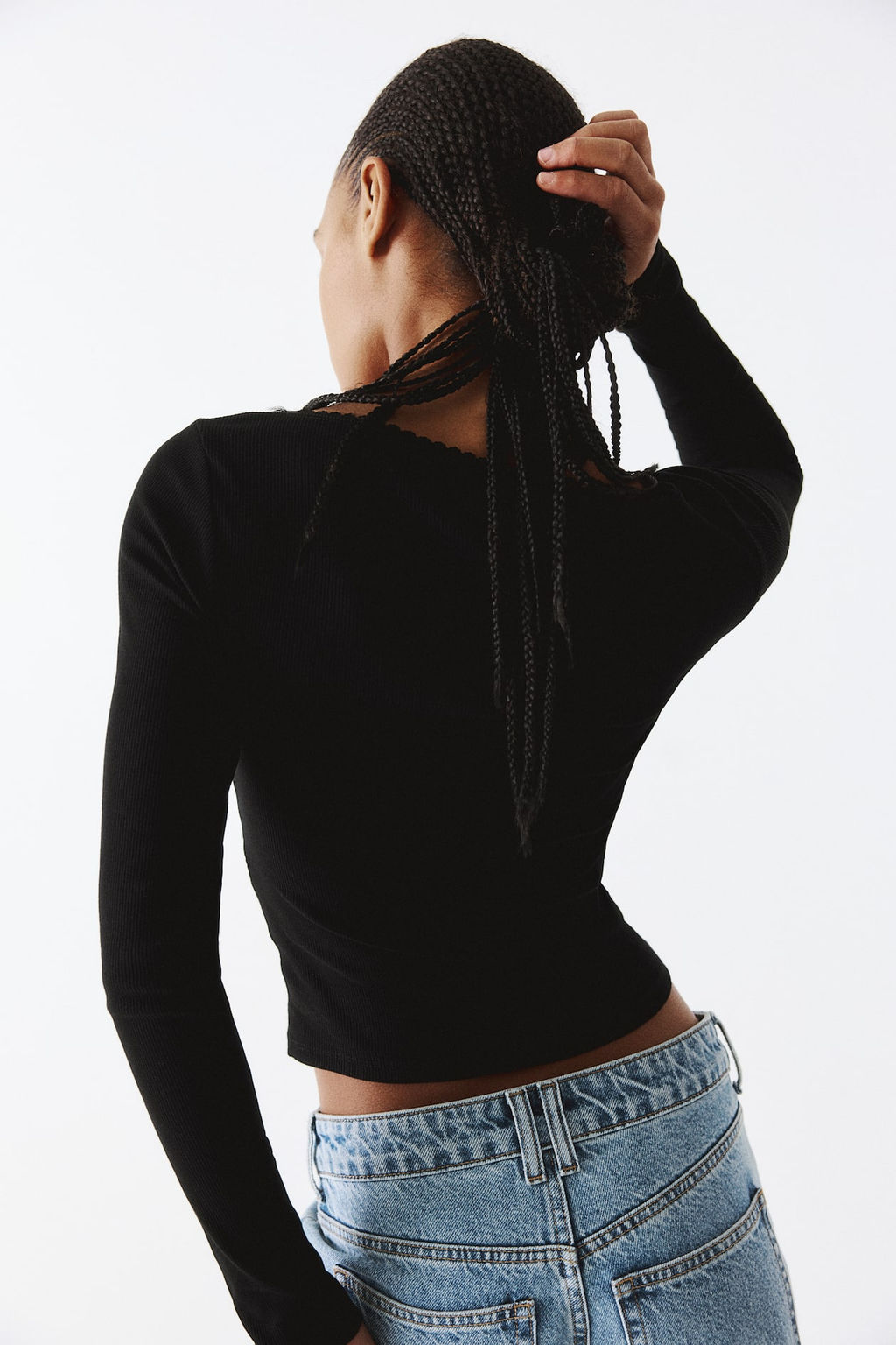 Top de algodon con ribete de picot - H&m фото 4