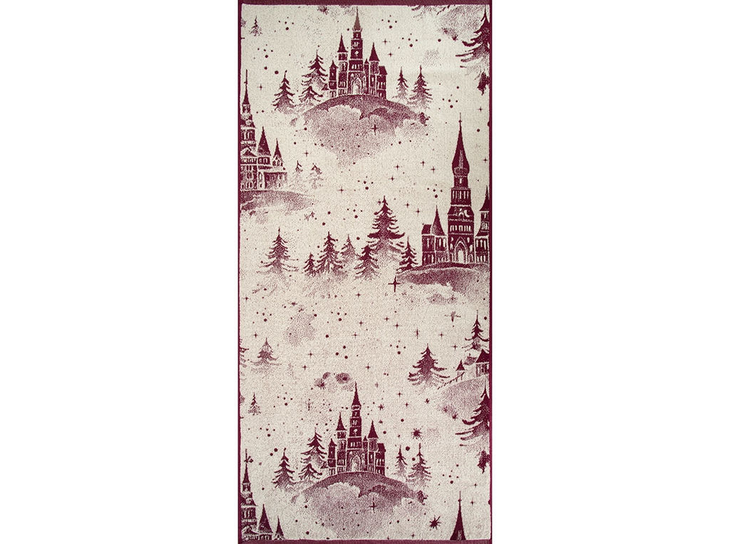 Полотенце махровое 6с102.411ж1 Зимняя сказка(кр.дерево1) 67х150см