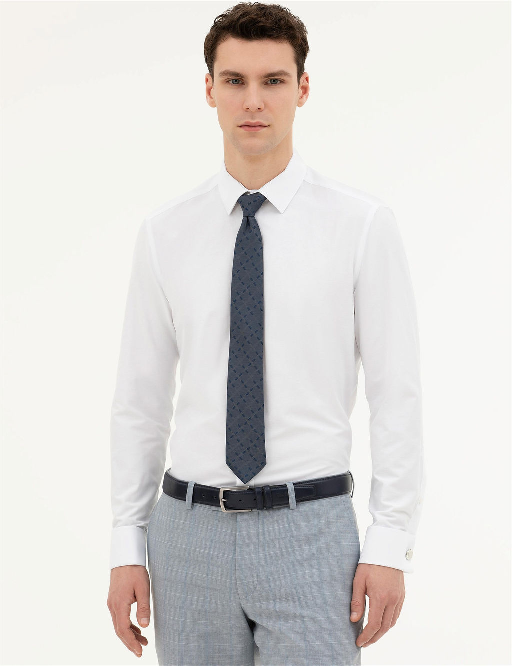Beyaz Slim Fit Uzun Kollu Basic G_mlek