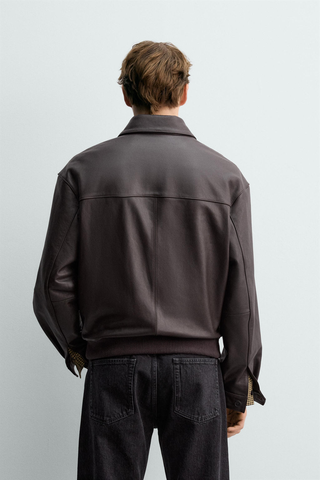 AARON LEVINE X ZARA LEATHER BOMBER JACKET  фото 3