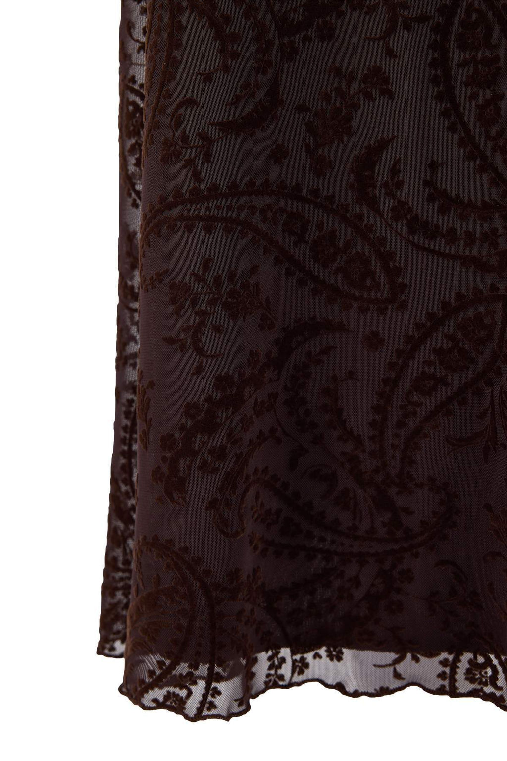 Kahverengi Cicekli A-Kesim/Can Form Ince Ask?l? Kolsuz Buzgulu Midi Tul Orme Elbise TWOSS26EL00025 - Trendyolmilla фото 6