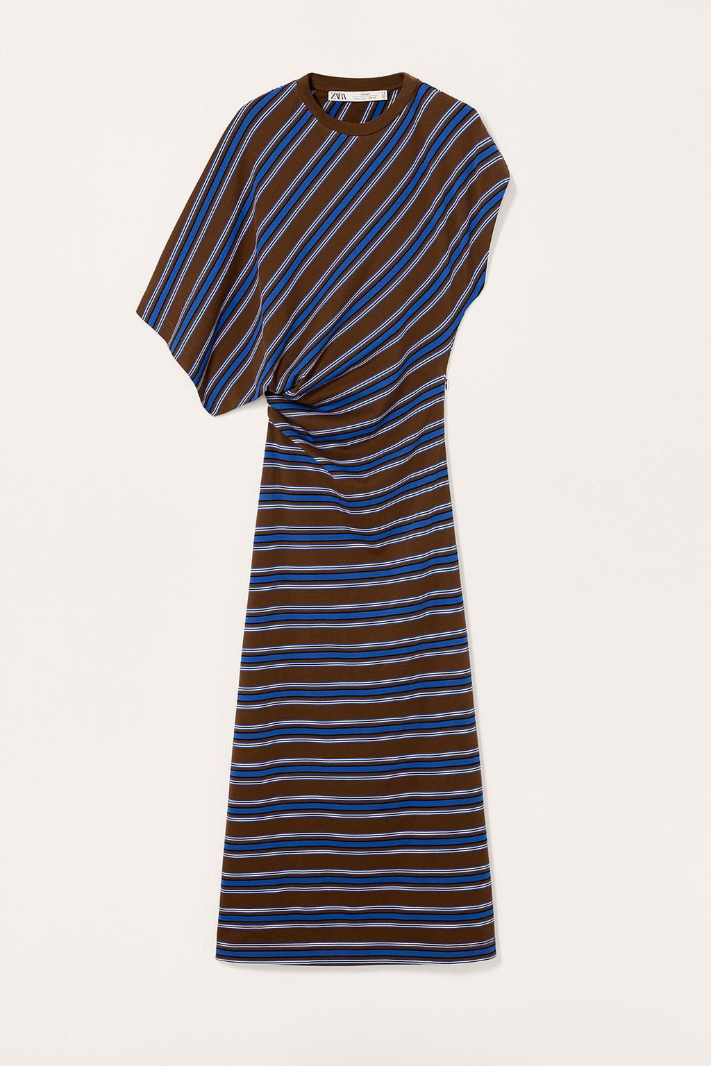 LIMITED EDITION STRIPED DRAPED DRESS - Zara фото 5