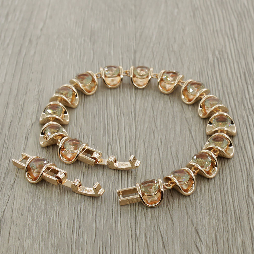 Султанит, браслет Кимберли, покрытие под золото, длина 18см - Agat77 фото 3