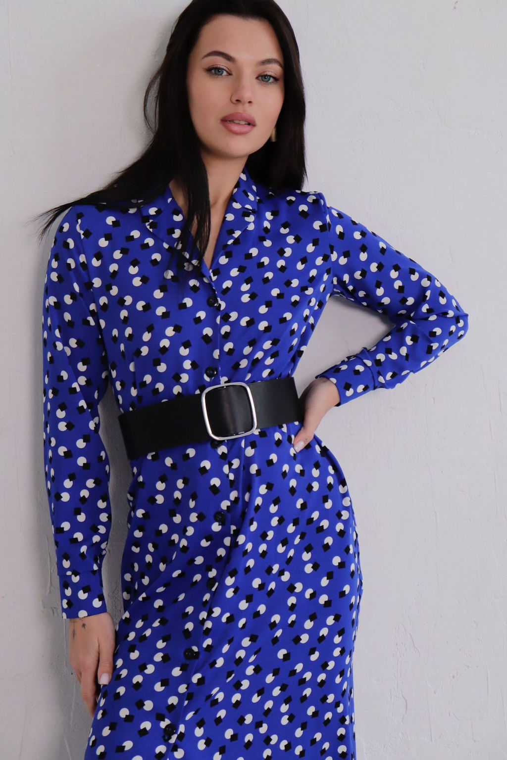 Платье-рубашка с английским воротником принт - Martichelli фото 341