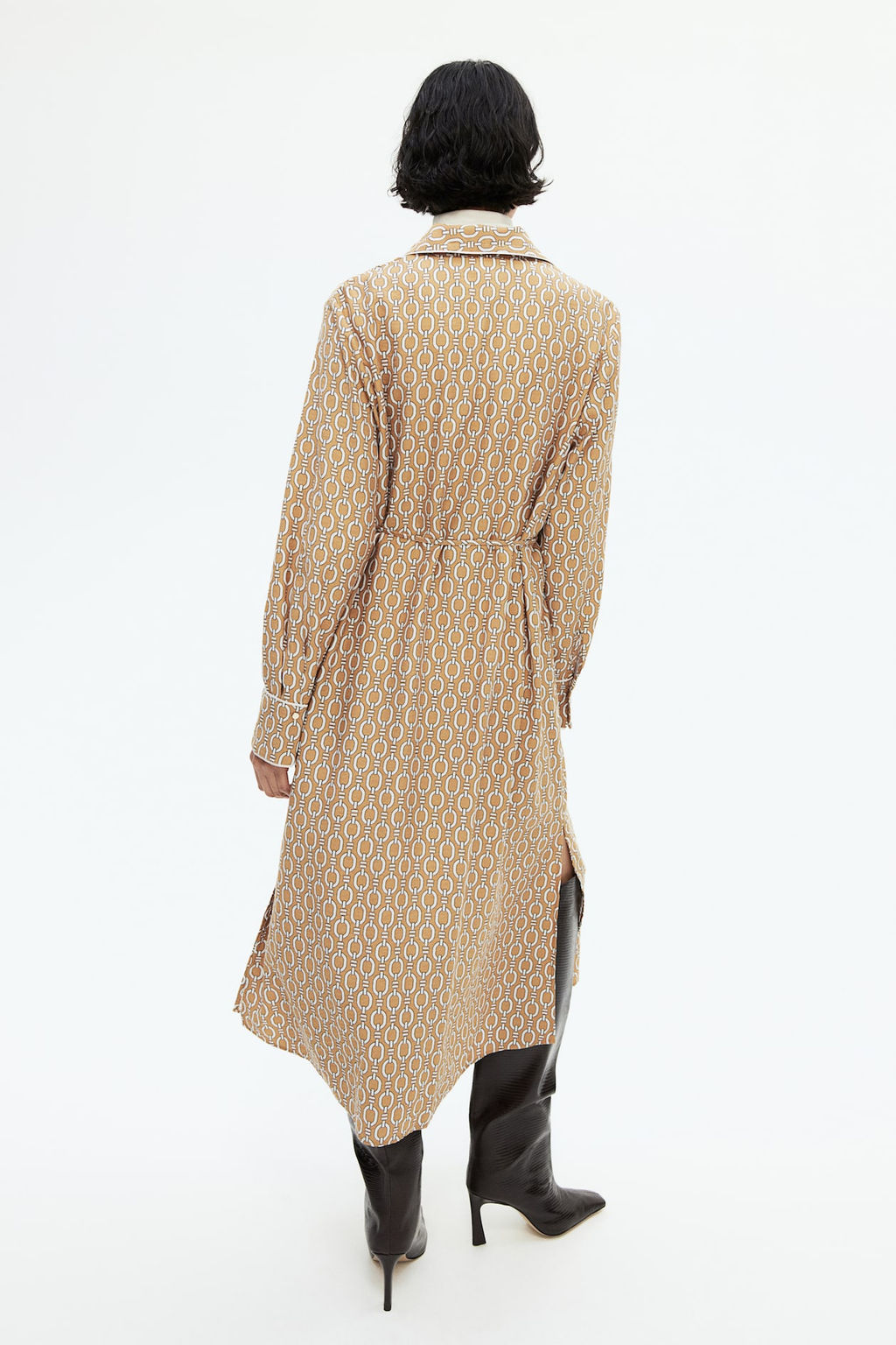 Vestido estampado con cinturon de anudar - H&m фото 5