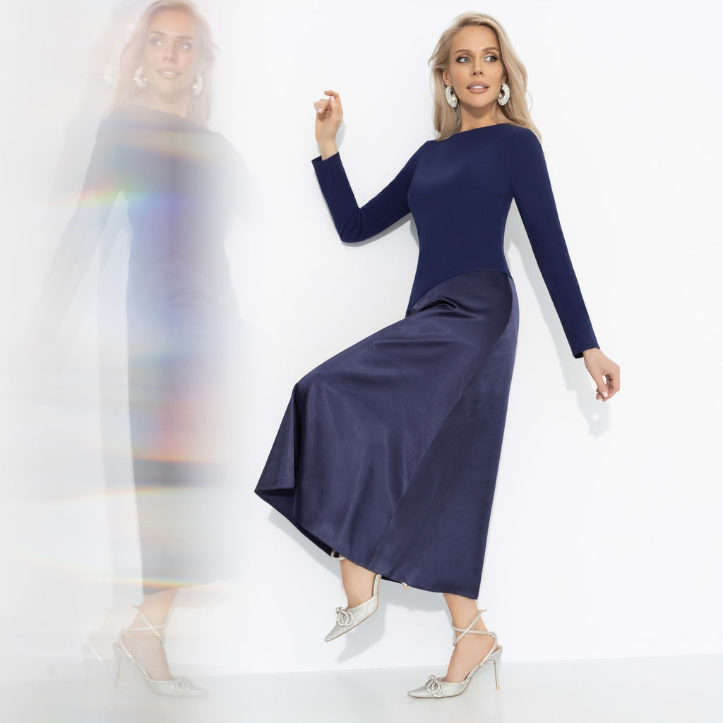 Платье комбинированное с шёлком, Нежная утонченность (моя мудрость) - Charutti фото 3