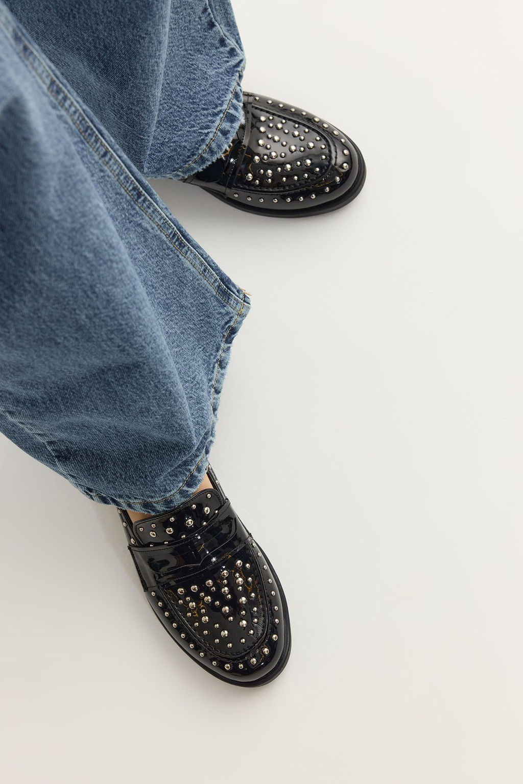 Trendyol Shoes Siyah Rugan Trok Tasl? Duz Kad?n Loafer Ayakkab? TAKSS25LA00003 - Trendyolmilla фото 3