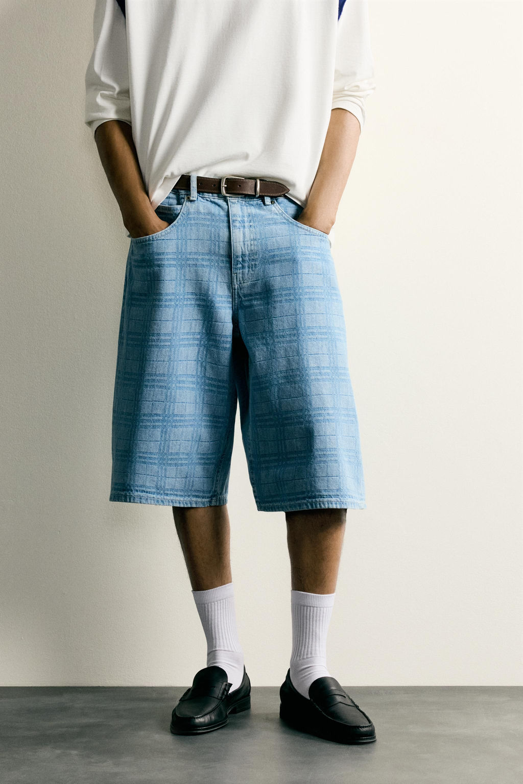 JORTS DENIM LAVADO ESTAMPADO / Azul claro - Zara фото 2