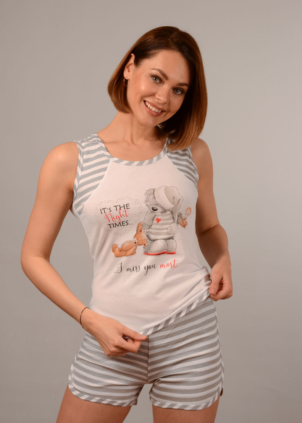 Пижама с шортами ТЕДДИ - 1 (белый №0)