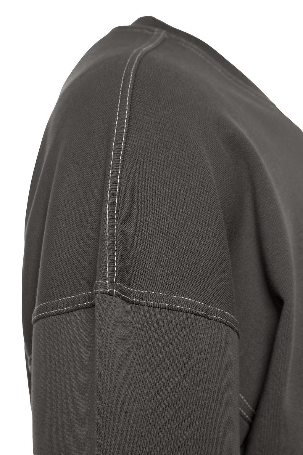 Antrasit Oversize/Genis Kesim Kontrast Dikis Detayl? Bisiklet Yaka Sweatshirt TMNAW24SW00011