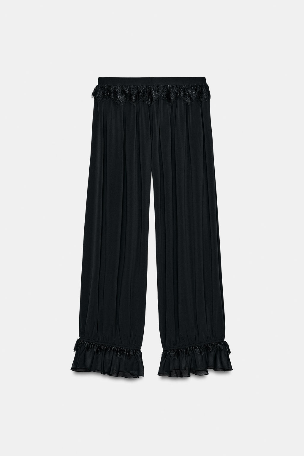 LACE TRIM SAROUEL TROUSERS - Zara фото 6