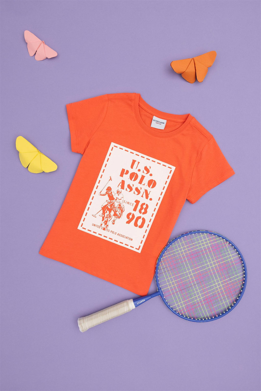 Футболка U.S. Polo Assn с цветком граната хлопок