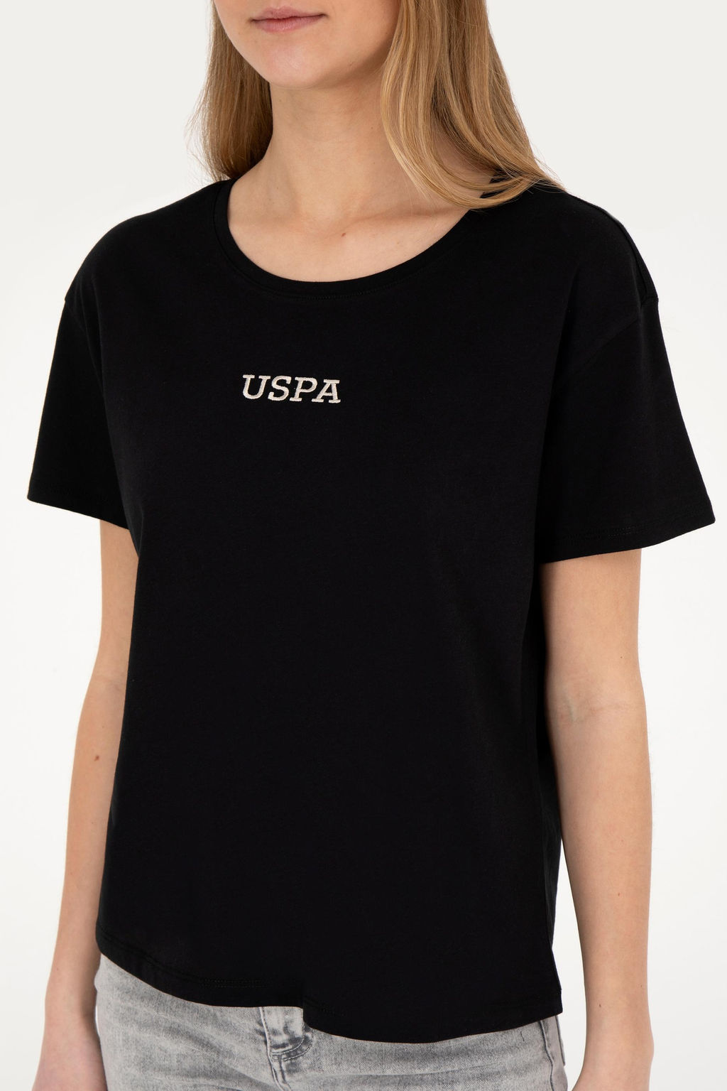 Женская черная футболка с круглым вырезом - U.s. polo assn фото 13