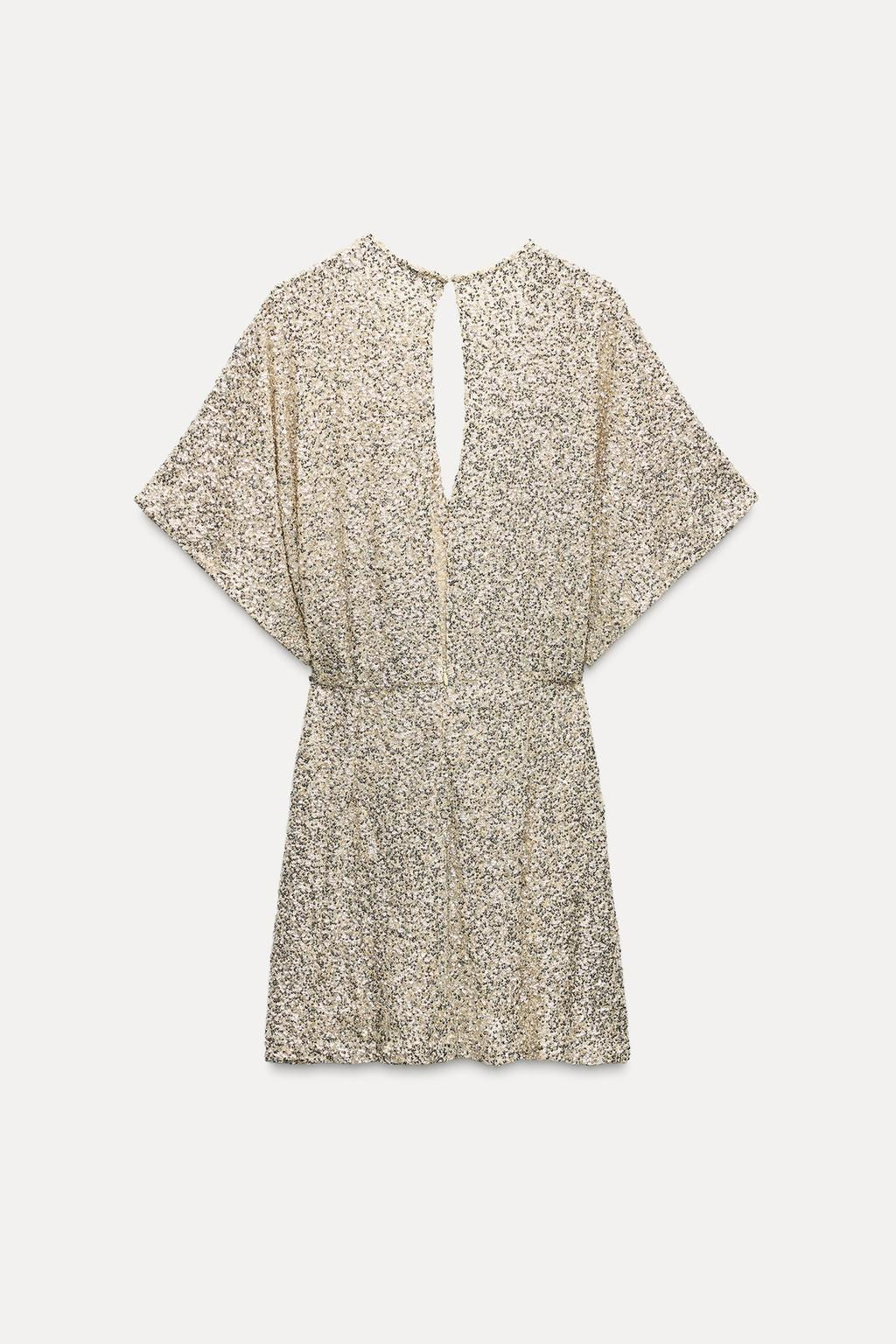MINI DRESS WITH SEQUINS - Zara фото 4
