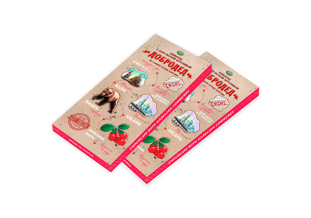 Шоколад молочный с сушеной брусникой Карелия (плитка)
