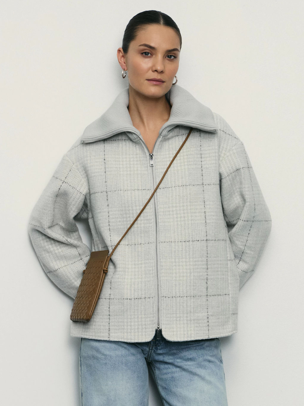 Полупальто с вязаным воротником / Zarina