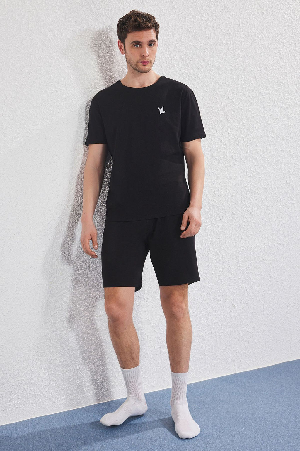 TRENDYOL MAN Siyah Slim Fit Kus Nak?sl? Sortlu Orme Pijama Tak?m? TMNSS25PT00073 - Trendyolmilla фото 12