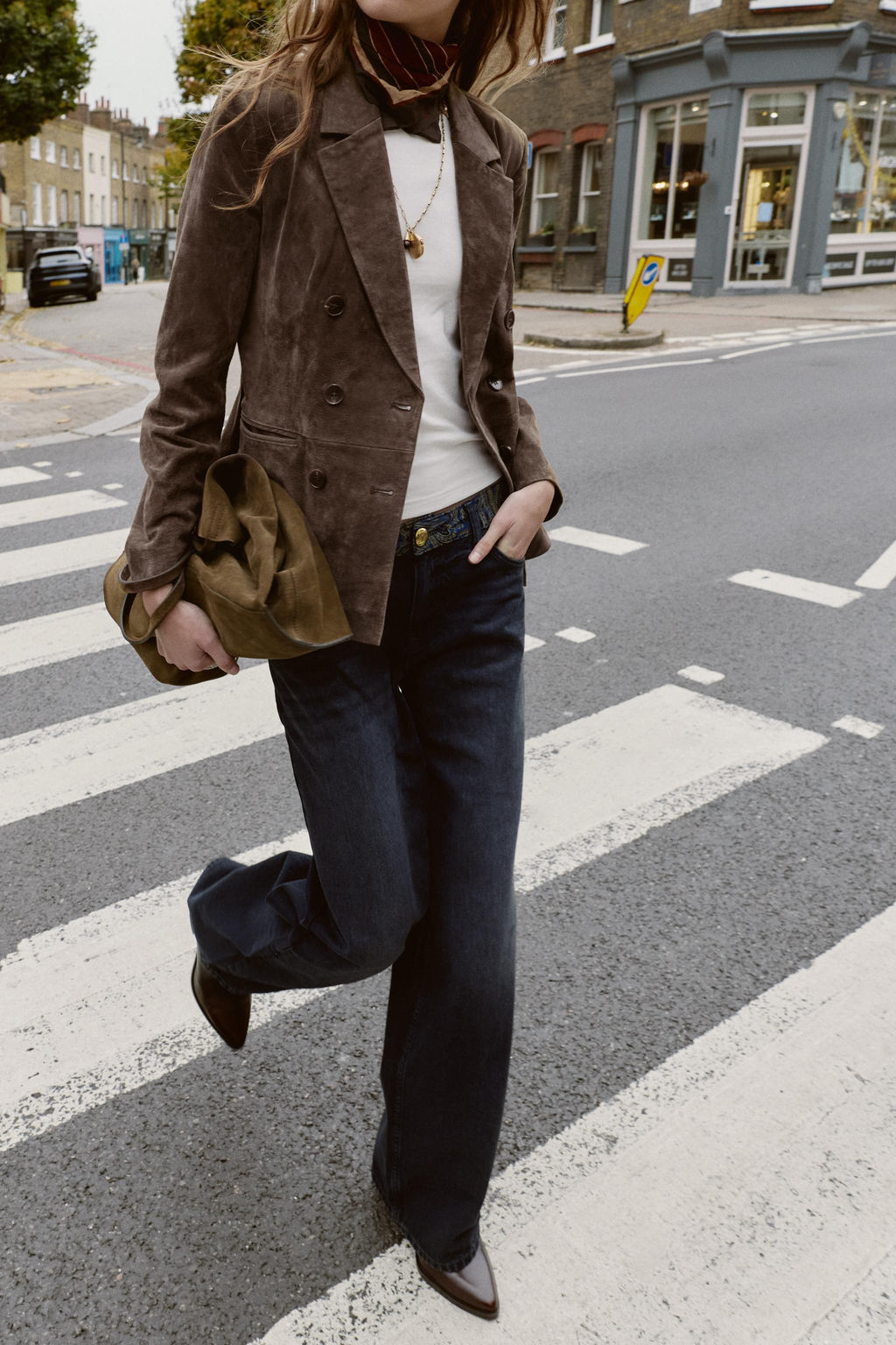 Z1975 MID-WAIST JACQUARD WAIST JEANS - Zara фото 5