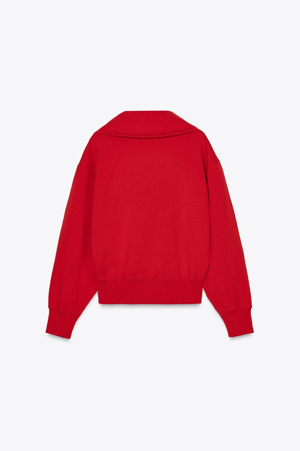 MAXI COLLAR CROPPED SWEATSHIRT - Zara фото 6