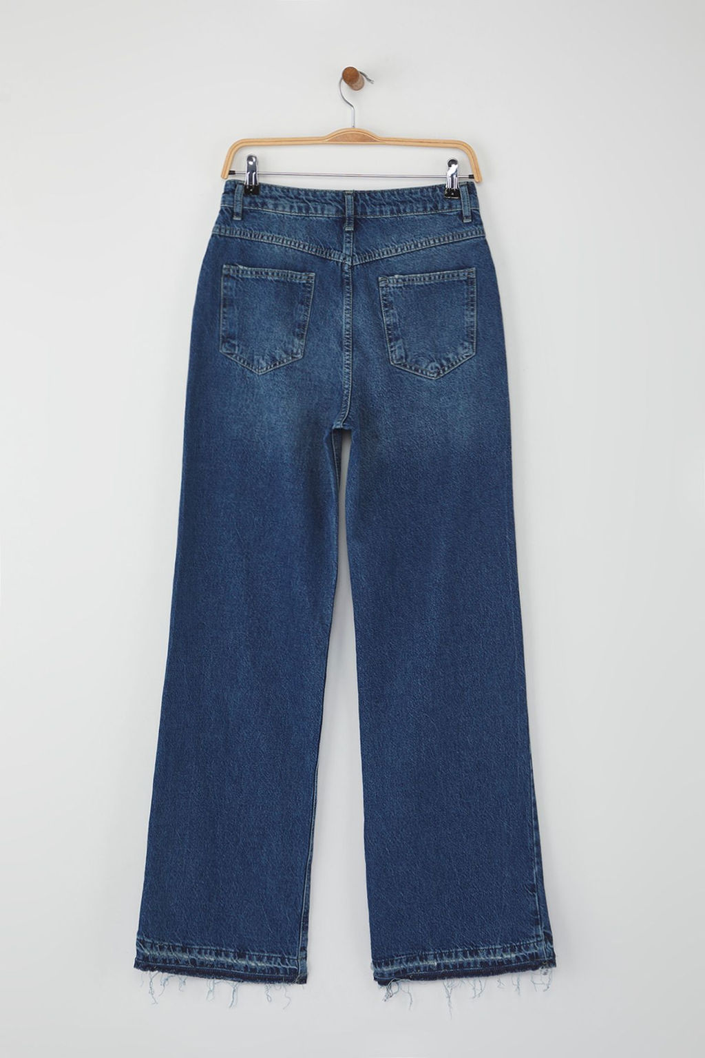 Teen Mavi Yuksek Bel Paca Detayl? Wide Leg Palazzo Jeans TWOAW26JE00100 - Trendyolmilla фото 6