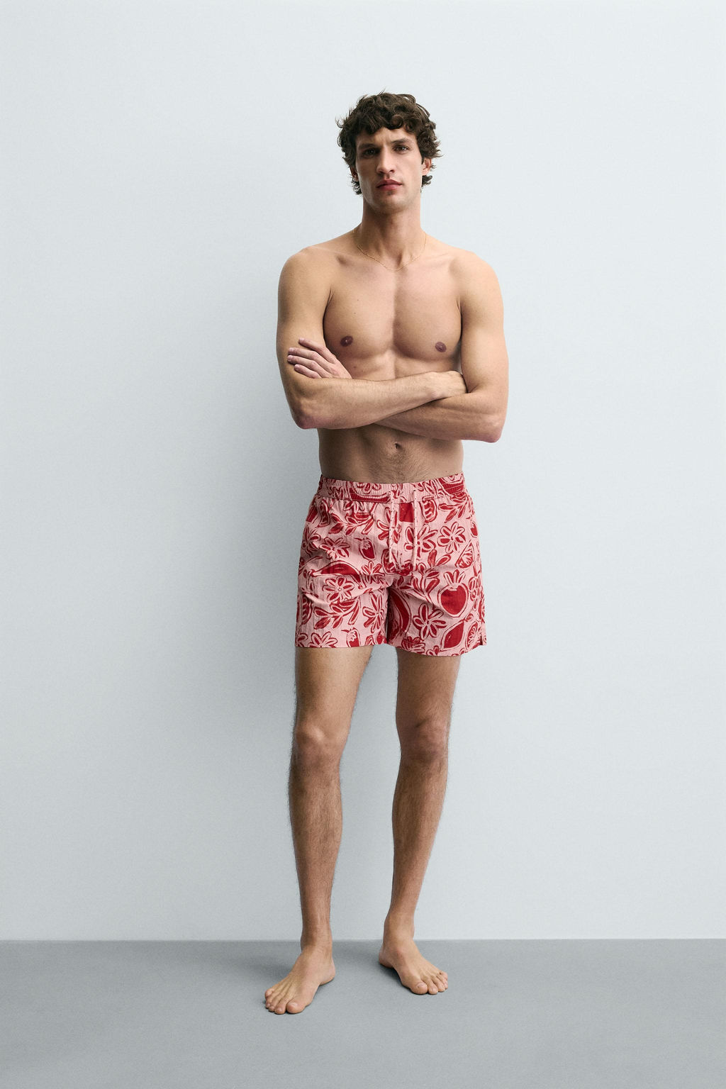 MID-LENGTH FRUIT PRINT SWIMMING TRUNKS - Zara фото 11