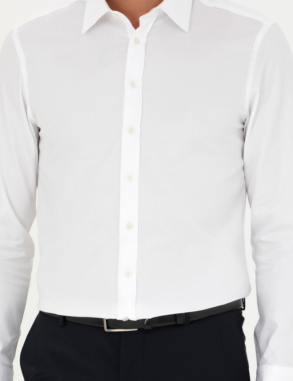 Белая приталенная рубашка с длинным рукавом - Cacharel фото 6