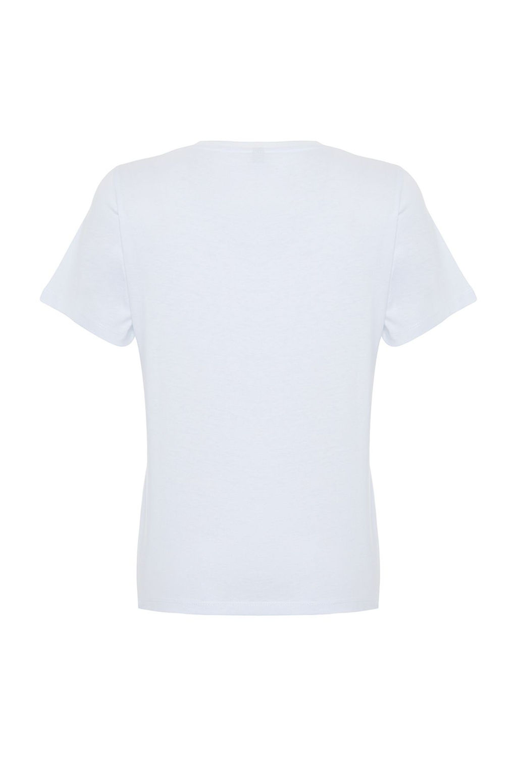 Beyaz %100 Kal?n Pamuklu Varak/Parlak Slogan Bask?l? Regular Kal?p Orme T-Shirt TWOSS24TS00252 - Trendyolmilla фото 8